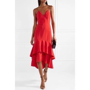 Alice & Olivia red dress midi